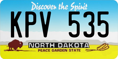 ND license plate KPV535