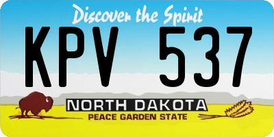 ND license plate KPV537