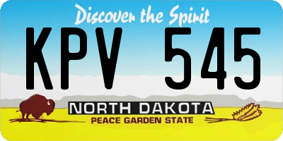 ND license plate KPV545