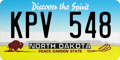 ND license plate KPV548