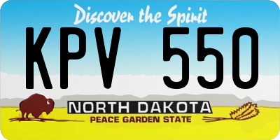 ND license plate KPV550