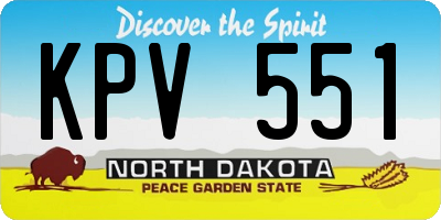 ND license plate KPV551