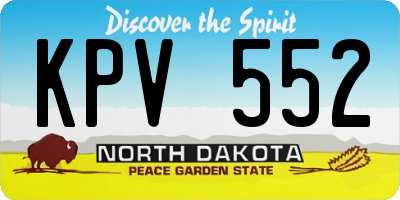 ND license plate KPV552
