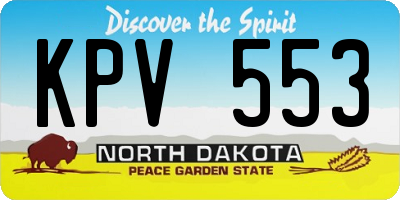 ND license plate KPV553