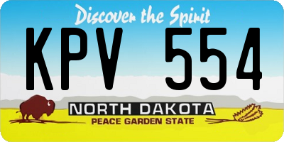 ND license plate KPV554