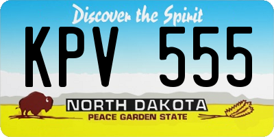 ND license plate KPV555