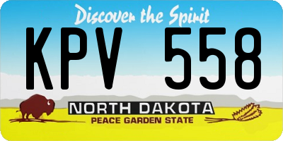 ND license plate KPV558