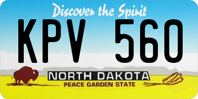 ND license plate KPV560