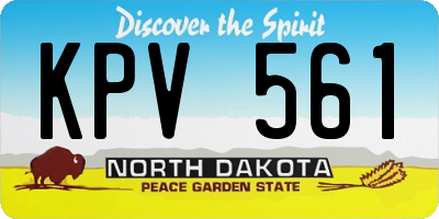 ND license plate KPV561
