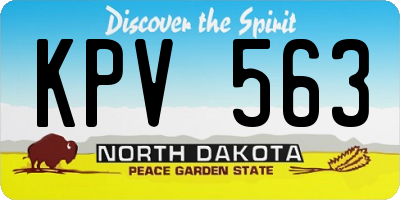 ND license plate KPV563