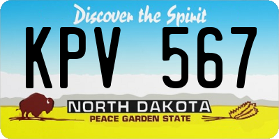 ND license plate KPV567