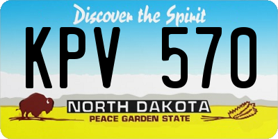 ND license plate KPV570