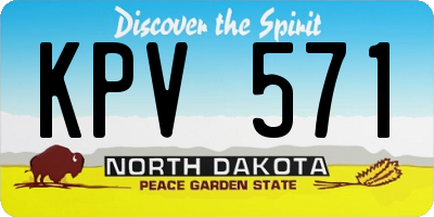 ND license plate KPV571