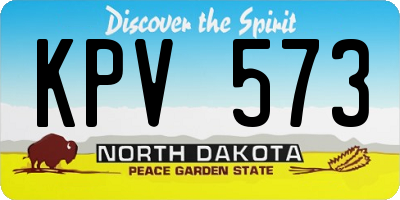 ND license plate KPV573