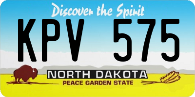 ND license plate KPV575