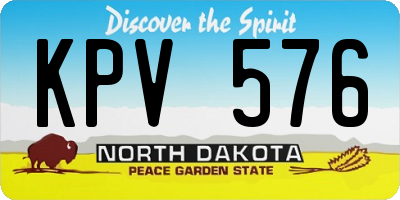 ND license plate KPV576
