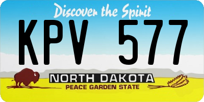 ND license plate KPV577