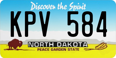 ND license plate KPV584