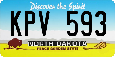 ND license plate KPV593