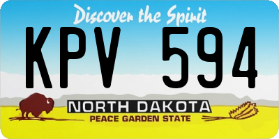 ND license plate KPV594