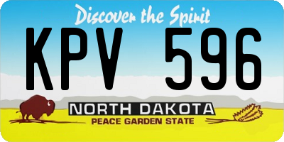 ND license plate KPV596