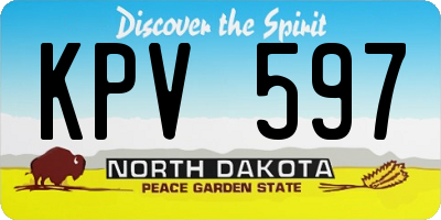 ND license plate KPV597