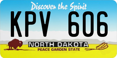 ND license plate KPV606