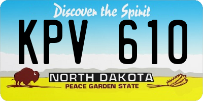 ND license plate KPV610