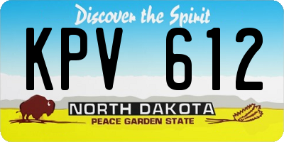 ND license plate KPV612