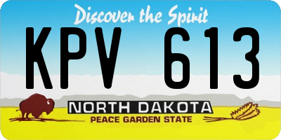 ND license plate KPV613