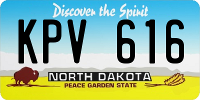 ND license plate KPV616