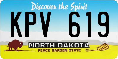 ND license plate KPV619