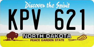 ND license plate KPV621