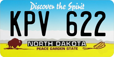 ND license plate KPV622