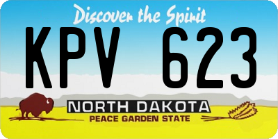 ND license plate KPV623