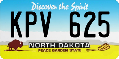ND license plate KPV625
