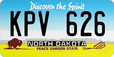 ND license plate KPV626