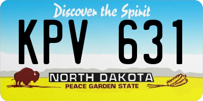 ND license plate KPV631