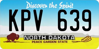 ND license plate KPV639