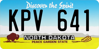 ND license plate KPV641