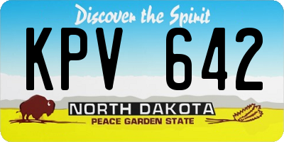 ND license plate KPV642