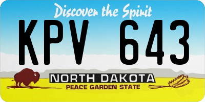 ND license plate KPV643