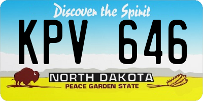 ND license plate KPV646