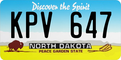 ND license plate KPV647
