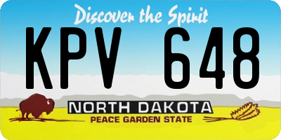 ND license plate KPV648