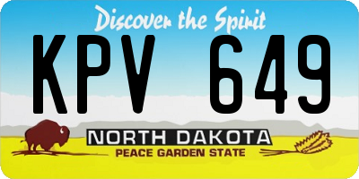ND license plate KPV649