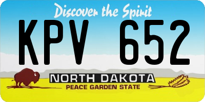 ND license plate KPV652