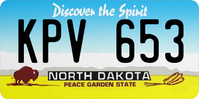 ND license plate KPV653