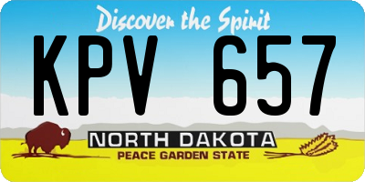 ND license plate KPV657