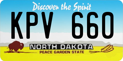 ND license plate KPV660